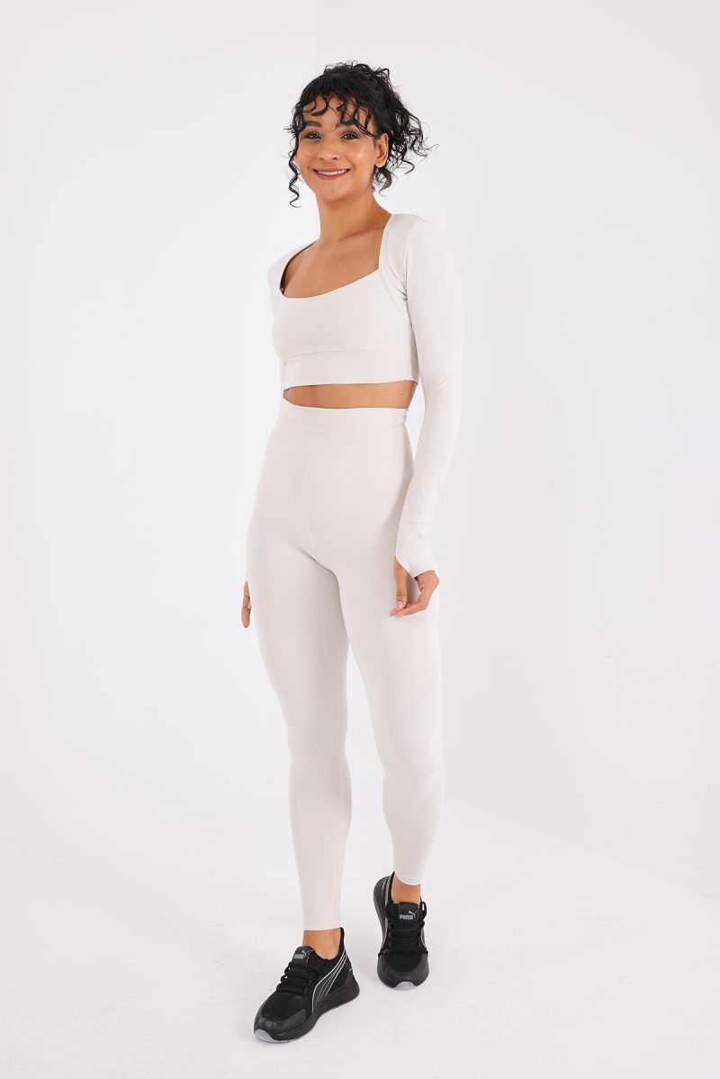 Scorp Eclipse Kadın Yüksek Bel Fitness Spor Tayt Bej
