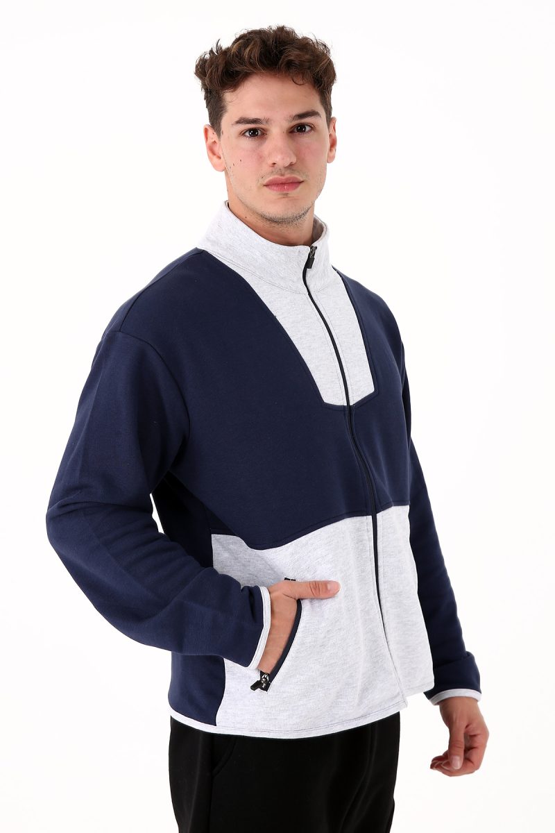Scorp Spark Erkek Fermuarlı Spor Sweatshirt Lacivert