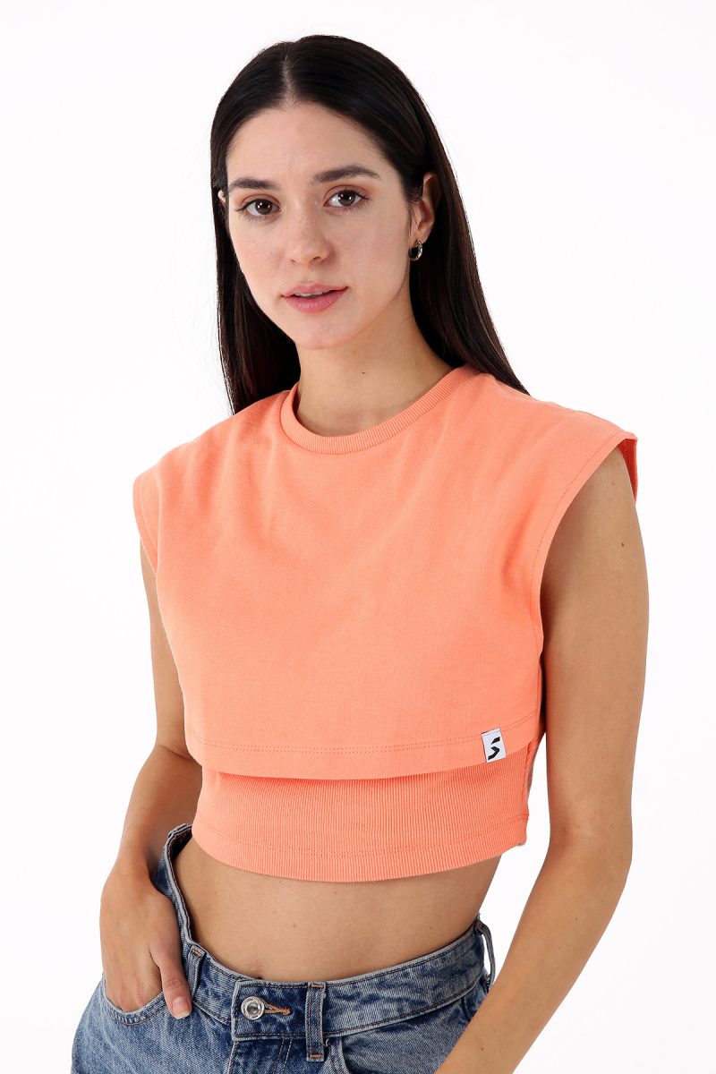 Scorp Spell Kadın Crop Tişört Sardunya