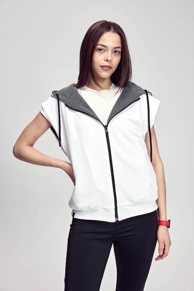 Scorp Impact Reversible Kadın Çift Taraflı Yelek Gri Beyaz