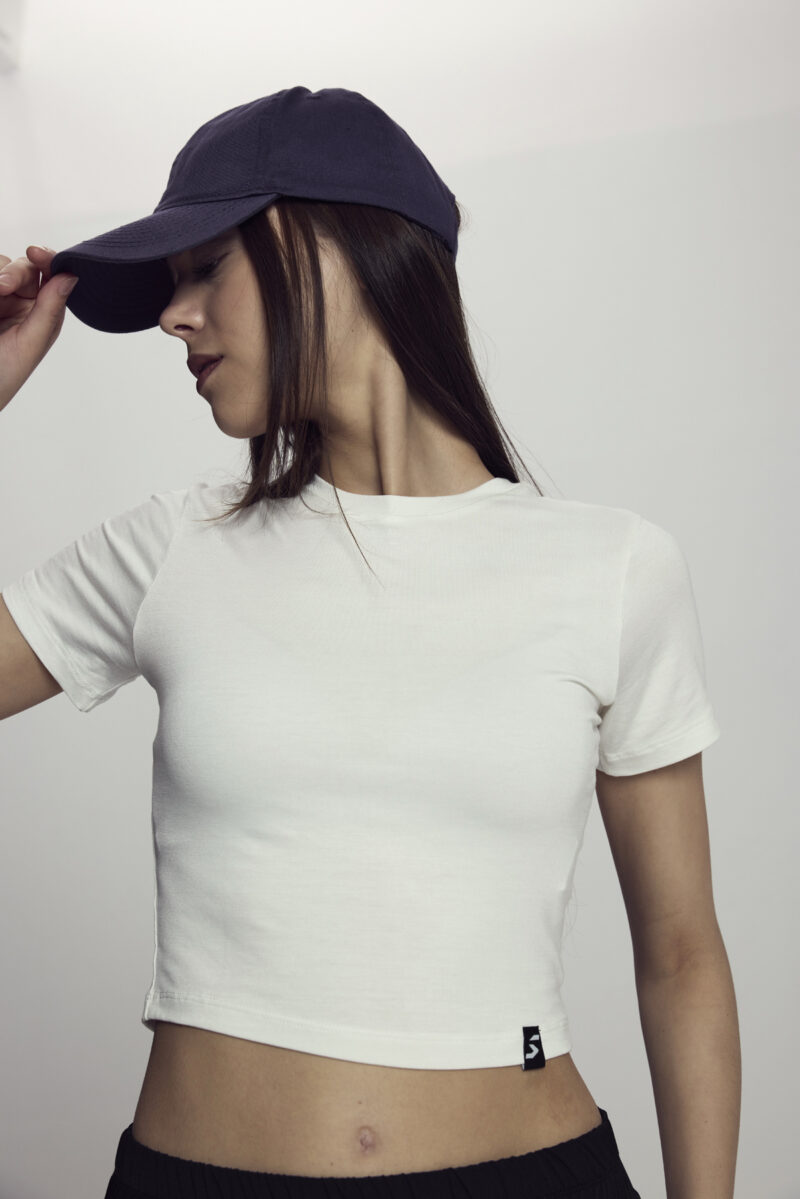 Scorp Lyra Kadın Crop Bambu Tişört Beyaz