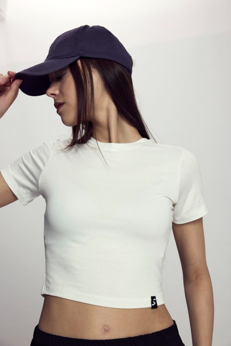 Scorp Lyra Kadın Crop Bambu Tişört Beyaz