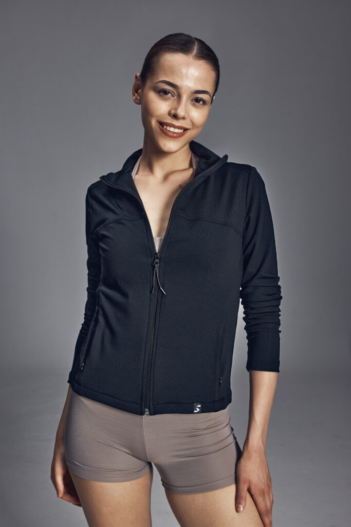 Scorp Vesta Kadın Fermuarlı Koşu Sweatshirt Siyah